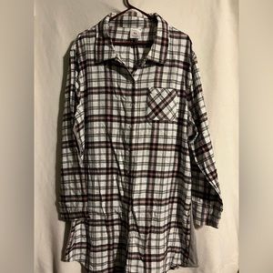 SERRA WOMEN’S LONG SLEEVED, FLANNEL, BUTTON FRONT, NIGHTSHIRT/NIGHTGOWN